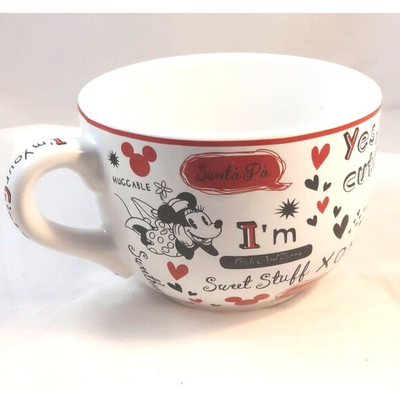 DISNEY MINNIE/MICKEY MOUSE LOVE VALENTINE COFFEE/SOUP MUG 20 OZ LARGE 5" DIAM - Picture 4 of 9